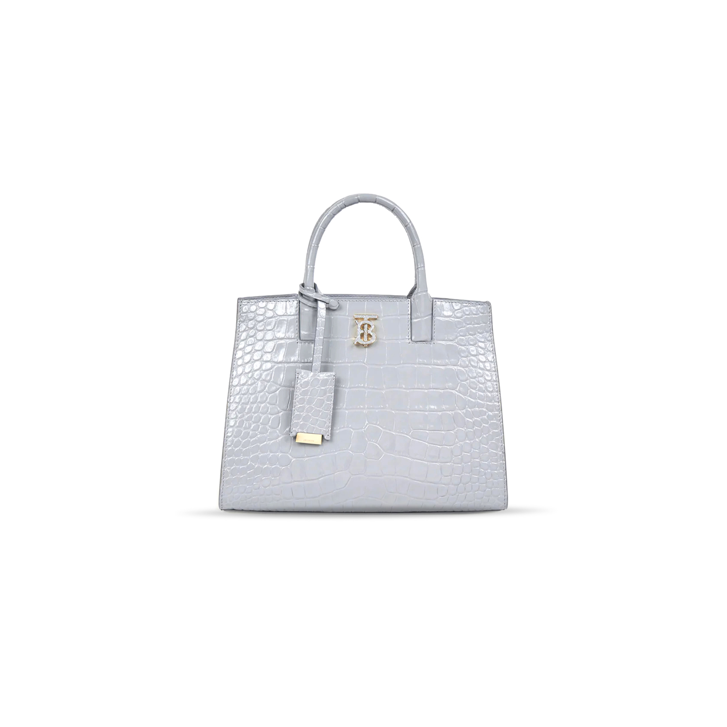 Bv*b*rry crocodile embossed calfskin mini frances tote 80582840 (27*20*11cm)